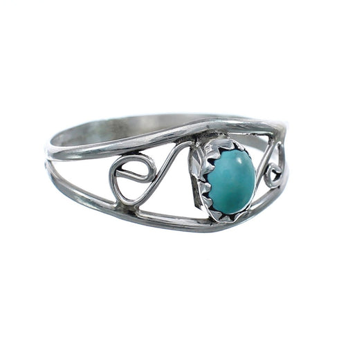 Turquoise Sterling Silver American Indian Ring Size 7-1/4 NN20285